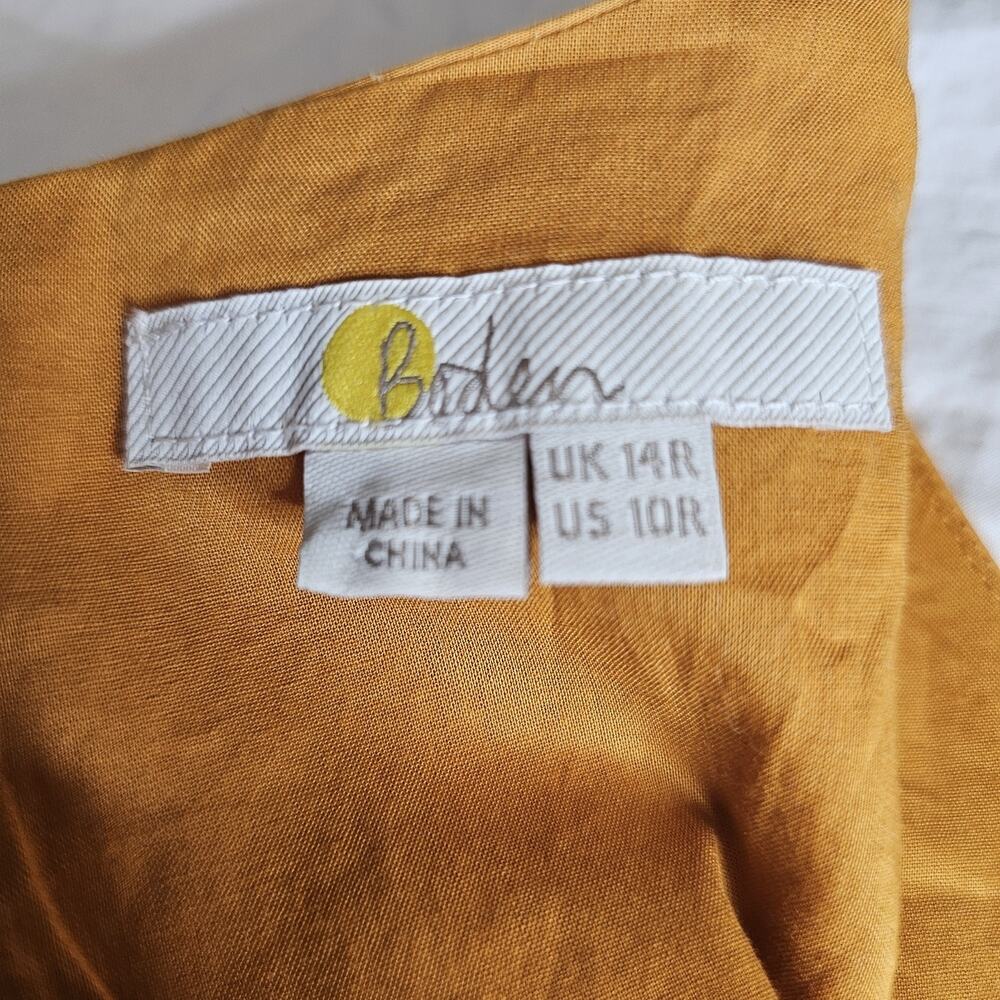 Boden Womens Yellow Ochre Judith Poplin Sleeveless Fit & Flare Dress sz10 preppy - Picture 8 of 8